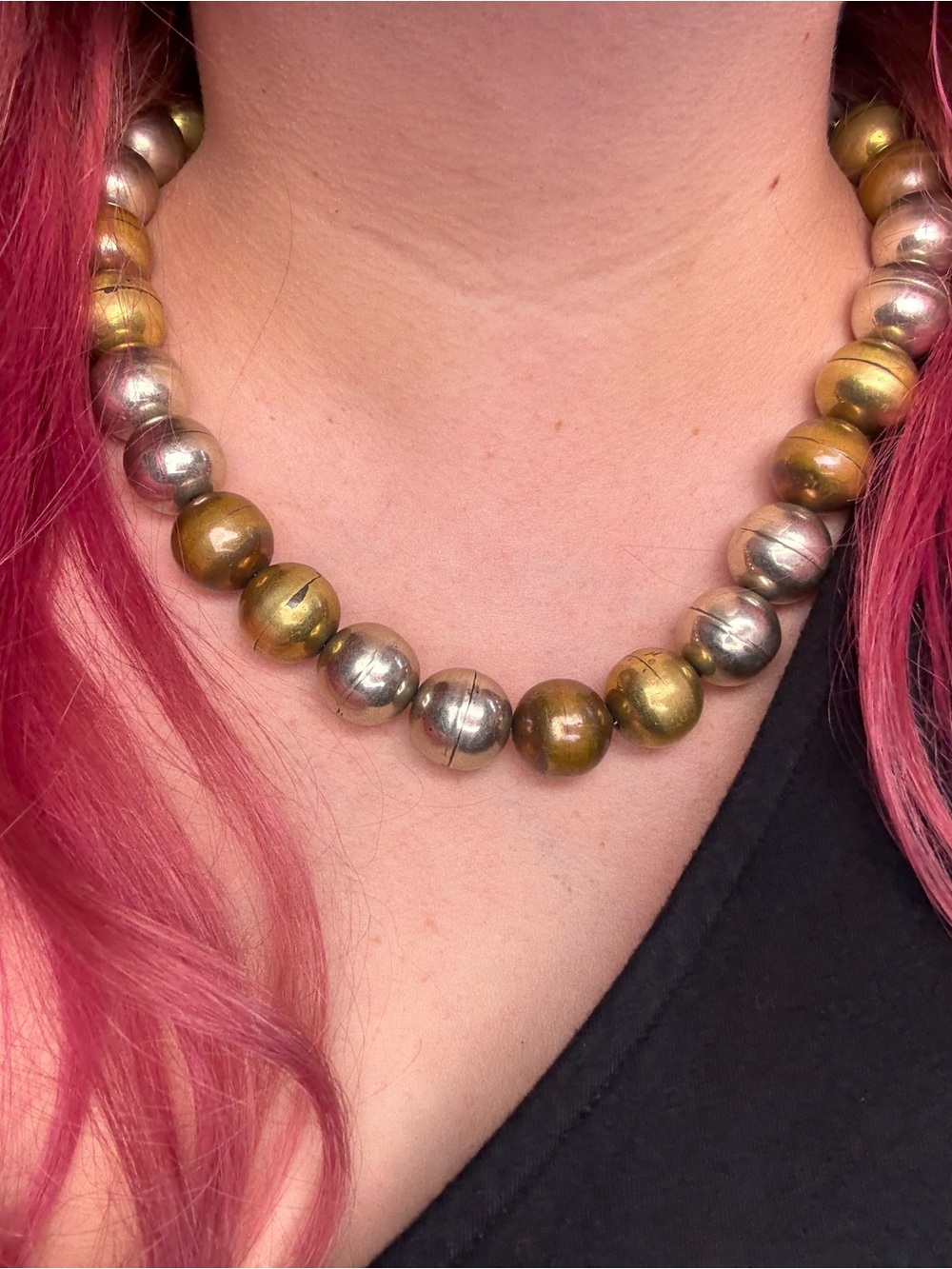 Vintage Alpaca chunky necklace